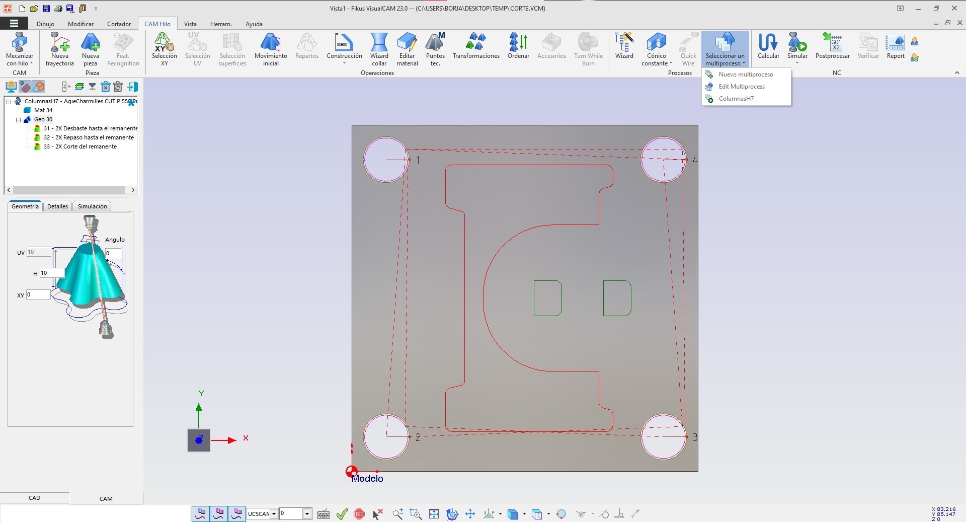 multiproceso creado para las columnas H7