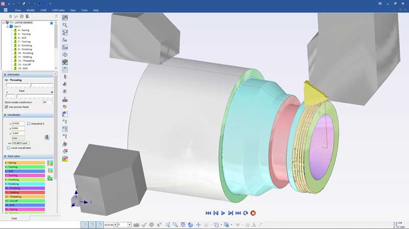 simulación de torno