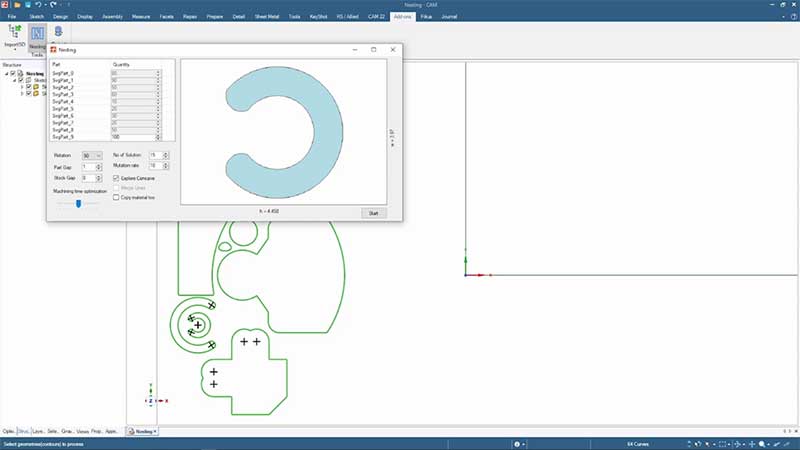 Función de nesting en FikusPlus 22