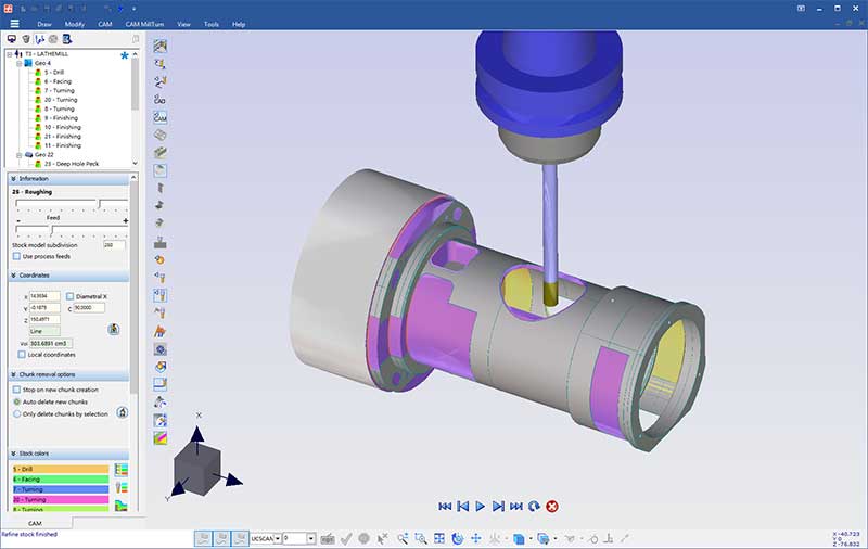 Simulación de mecanizado con fresa