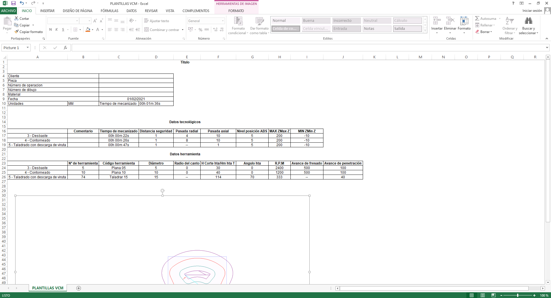 Informe de taller en formato excel